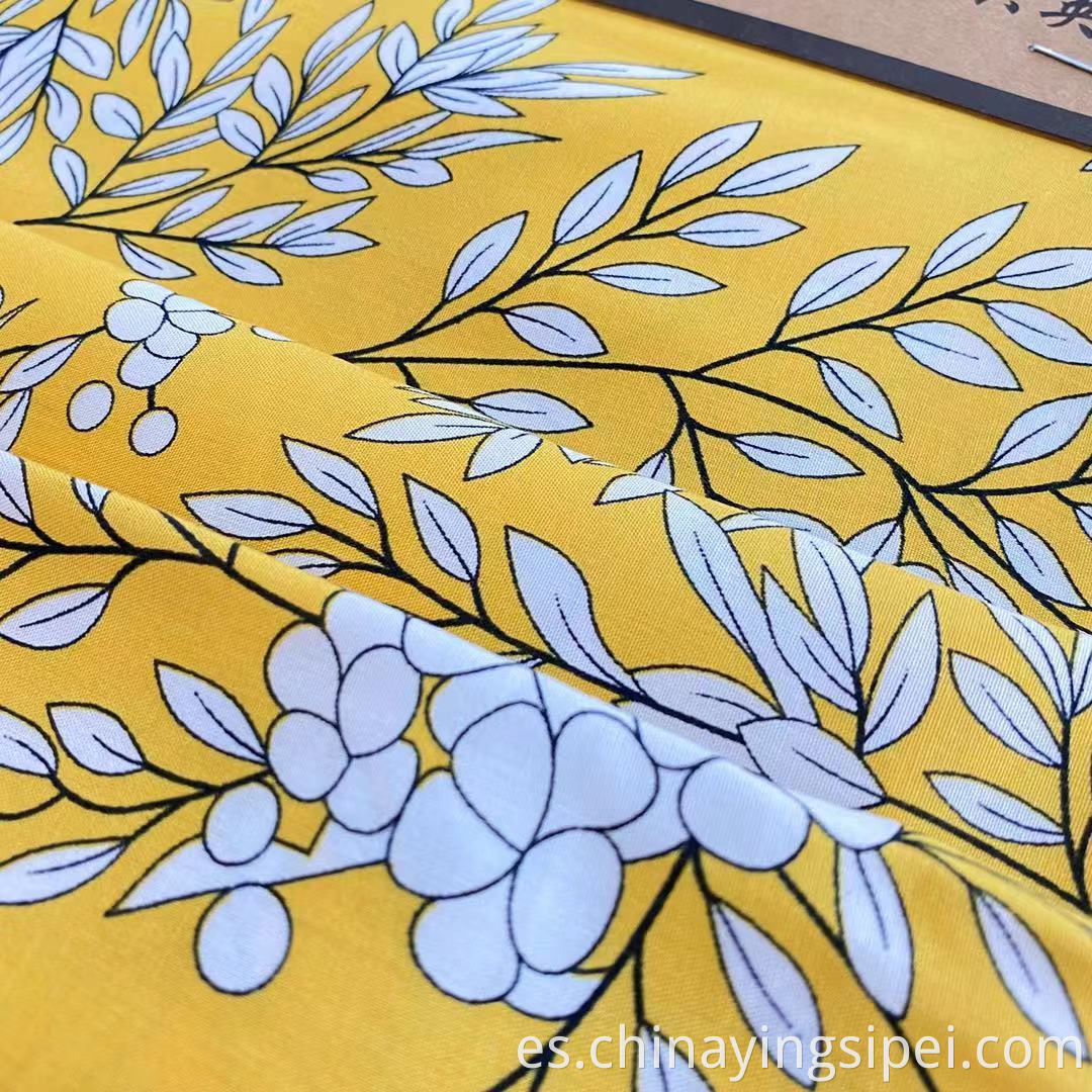 Tela de rayón tejido hilado de tela floral viscosa material tropical impresa 100% viscosa tela de rayón para camisa de vestir